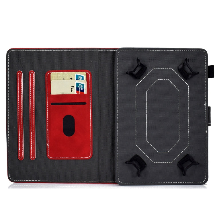 For 10 inch Tablet PC Universal Cowhide Texture Horizontal Flip Leather Case with Holder & Card Slots & Pen Slot(Red) - 8 inch by buy2fix | Online Shopping UK | buy2fix