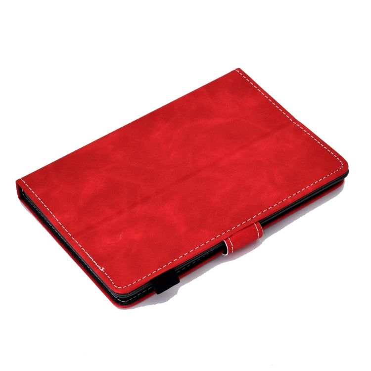 For 10 inch Tablet PC Universal Cowhide Texture Horizontal Flip Leather Case with Holder & Card Slots & Pen Slot(Red) - 8 inch by buy2fix | Online Shopping UK | buy2fix