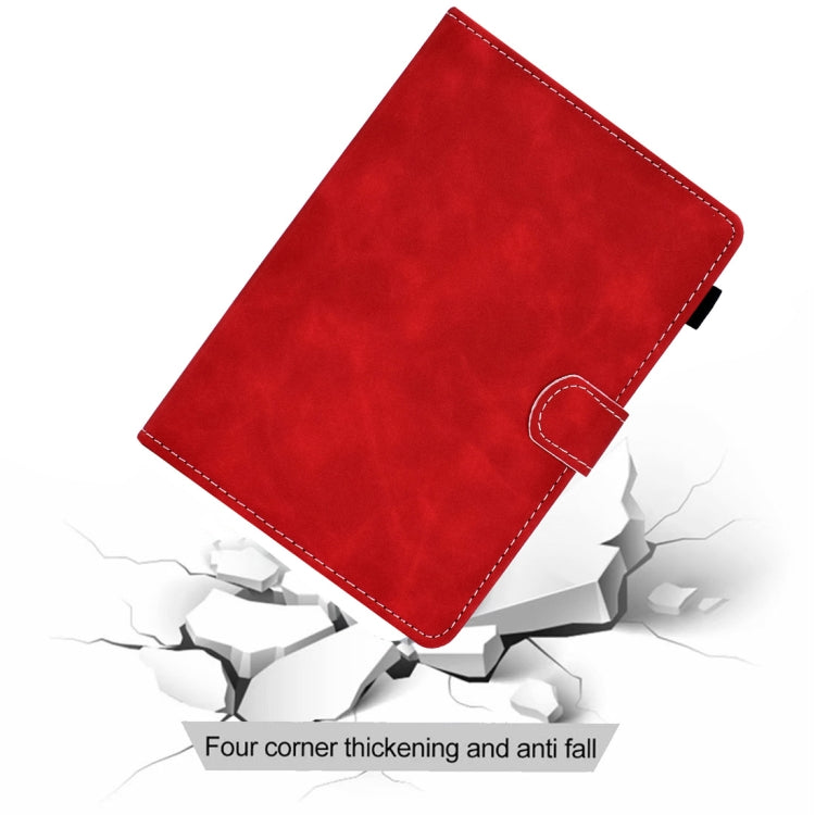 For 10 inch Tablet PC Universal Cowhide Texture Horizontal Flip Leather Case with Holder & Card Slots & Pen Slot(Red) - 8 inch by buy2fix | Online Shopping UK | buy2fix