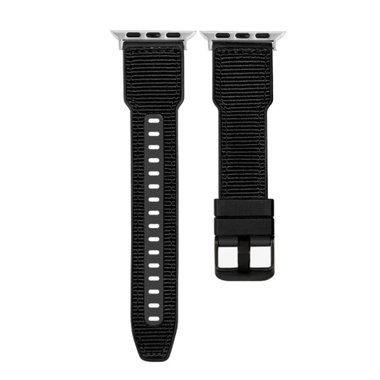 For Apple Watch Ultra 49mm Hybrid Braid Nylon Silicone Watch Band(Black) - Watch Bands by buy2fix | Online Shopping UK | buy2fix