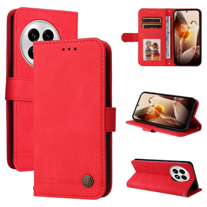 For OnePlus 13 Skin Feel Life Tree Metal Button Leather Phone Case(Red) by buy2fix
