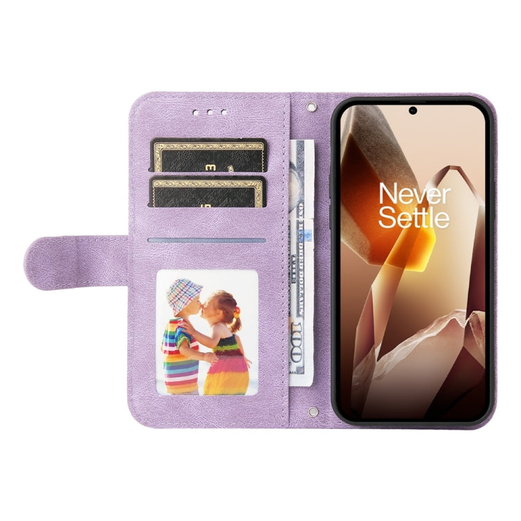 For OnePlus 13 Skin Feel Life Tree Metal Button Leather Phone Case(Purple) by buy2fix