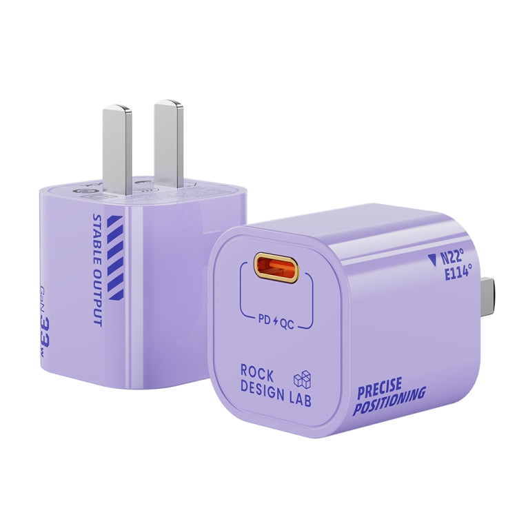 ROCK T88 Sugar Series PD33W Single Type-C Port GaN Charger, CN Plug(Purple) - USB Charger by ROCK | Online Shopping UK | buy2fix