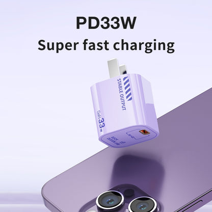 ROCK T88 Sugar Series PD33W Single Type-C Port GaN Charger, CN Plug(Purple) - USB Charger by ROCK | Online Shopping UK | buy2fix