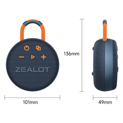 Zealot S77 IPX7 Waterproof Portable Wireless Bluetooth Speaker(Black) - Waterproof Speaker by ZEALOT | Online Shopping UK | buy2fix