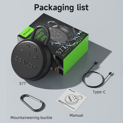 Zealot S77 IPX7 Waterproof Portable Wireless Bluetooth Speaker(Blue Cyan) - Waterproof Speaker by ZEALOT | Online Shopping UK | buy2fix