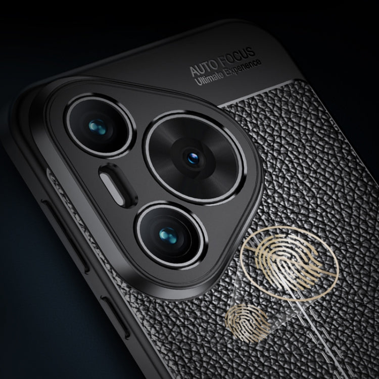 For Huawei Pura 70 Litchi Texture TPU Shockproof Phone Case(Black) by buy2fix