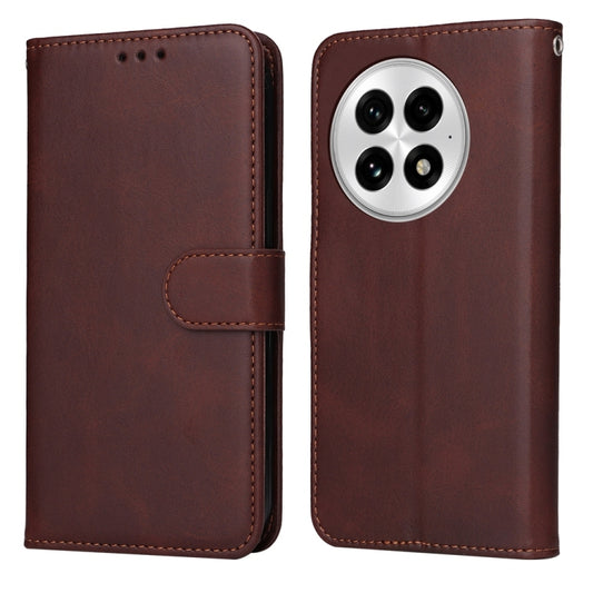 For OnePlus 13 Classic Calf Texture Flip Leather Phone Case(Brown) by buy2fix