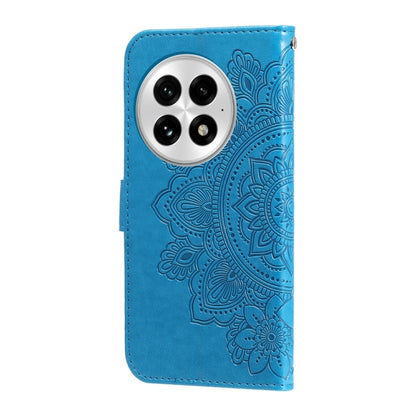 For OnePlus 13 Seven-petal Flowers Embossing Leather Phone Case(Blue) by buy2fix