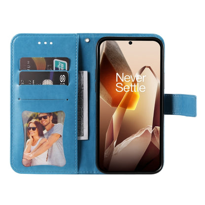 For OnePlus 13 Seven-petal Flowers Embossing Leather Phone Case(Blue) by buy2fix