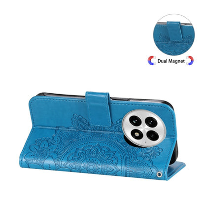 For OnePlus 13 Seven-petal Flowers Embossing Leather Phone Case(Blue) by buy2fix