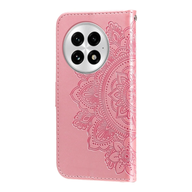 For OnePlus 13 Seven-petal Flowers Embossing Leather Phone Case(Rose Gold) by buy2fix