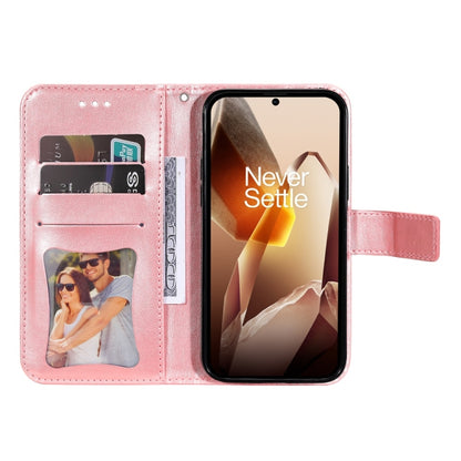 For OnePlus 13 Seven-petal Flowers Embossing Leather Phone Case(Rose Gold) by buy2fix