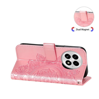 For OnePlus 13 Seven-petal Flowers Embossing Leather Phone Case(Rose Gold) by buy2fix