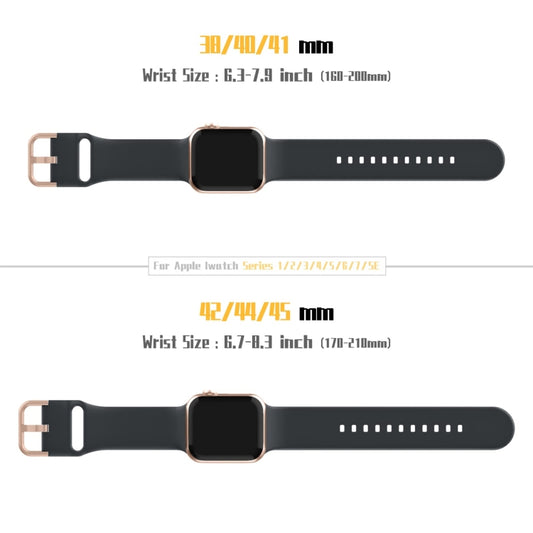For Apple Watch Series 8 41mm Pin Buckle Silicone Watch Band(Dark Grey) by buy2fix