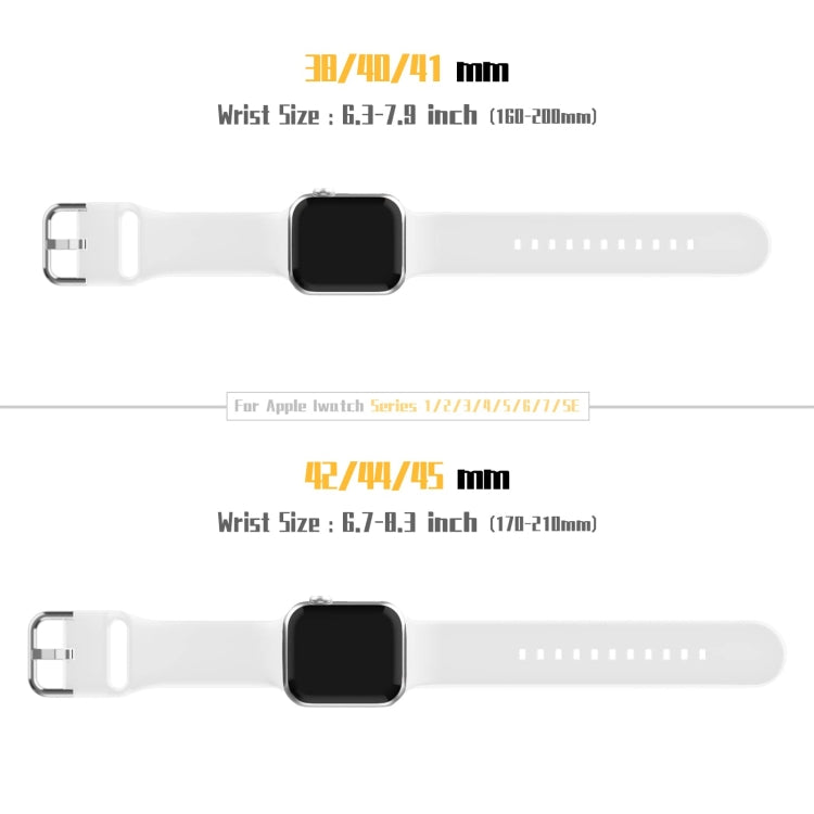 For Apple Watch Series 8 45mm Pin Buckle Silicone Watch Band(White) - Watch Bands by buy2fix | Online Shopping UK | buy2fix