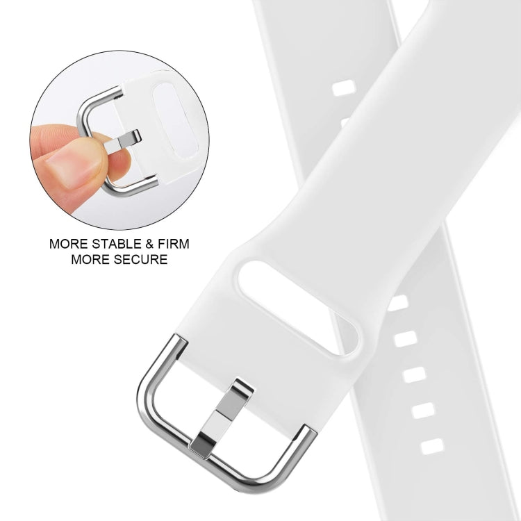 For Apple Watch Series 8 45mm Pin Buckle Silicone Watch Band(White) - Watch Bands by buy2fix | Online Shopping UK | buy2fix