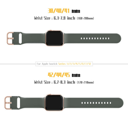 For Apple Watch Series 8 45mm Pin Buckle Silicone Watch Band(Olive) - Watch Bands by buy2fix | Online Shopping UK | buy2fix