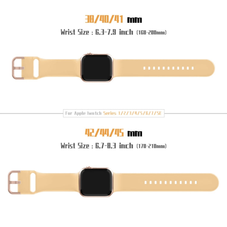 For Apple Watch Series 8 45mm Pin Buckle Silicone Watch Band(Light Orange) by buy2fix