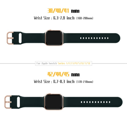 For Apple Watch Series 8 45mm Pin Buckle Silicone Watch Band(Dark Green) by buy2fix