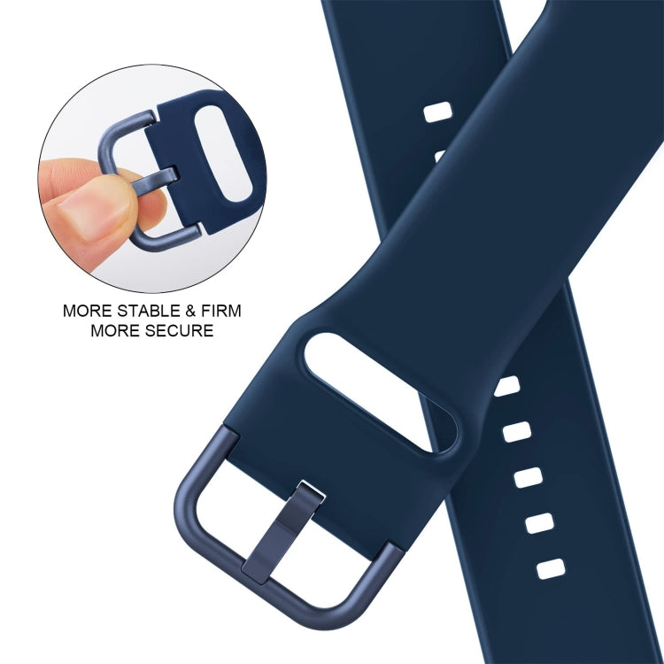 For Apple Watch SE 2022 40mm Pin Buckle Silicone Watch Band(Abyss Blue) by buy2fix
