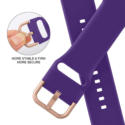 For Apple Watch SE 2022 44mm Pin Buckle Silicone Watch Band(Purple) by buy2fix