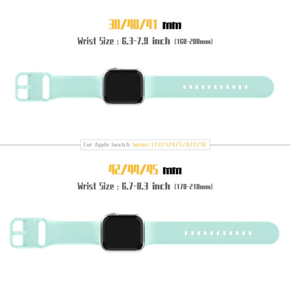 For Apple Watch SE 2022 44mm Pin Buckle Silicone Watch Band(Mint Green) - Watch Bands by buy2fix | Online Shopping UK | buy2fix