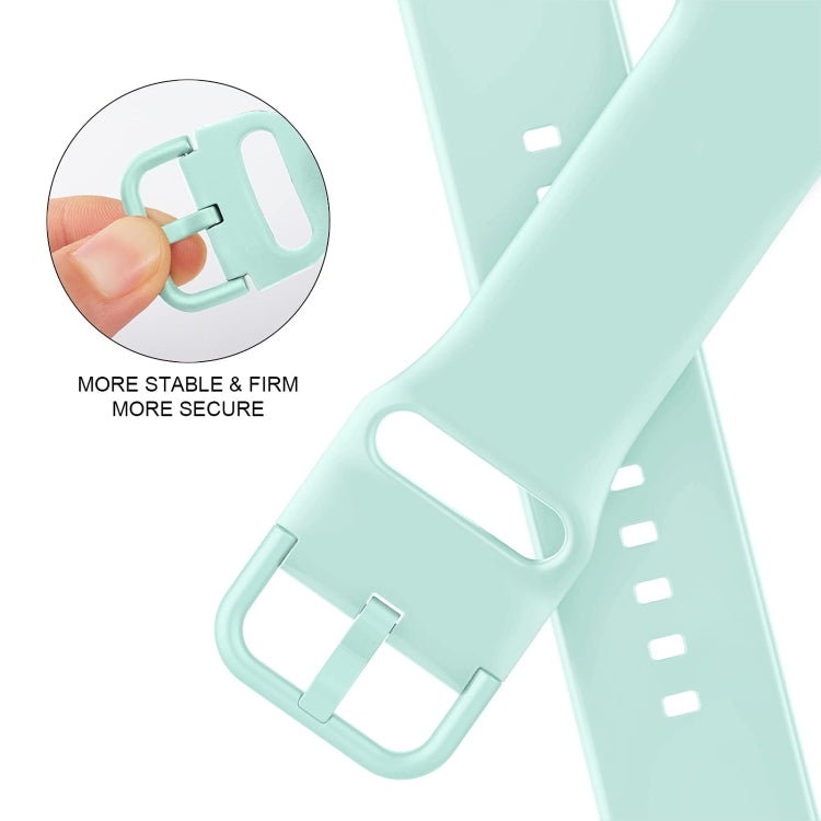 For Apple Watch SE 2022 44mm Pin Buckle Silicone Watch Band(Mint Green) - Watch Bands by buy2fix | Online Shopping UK | buy2fix