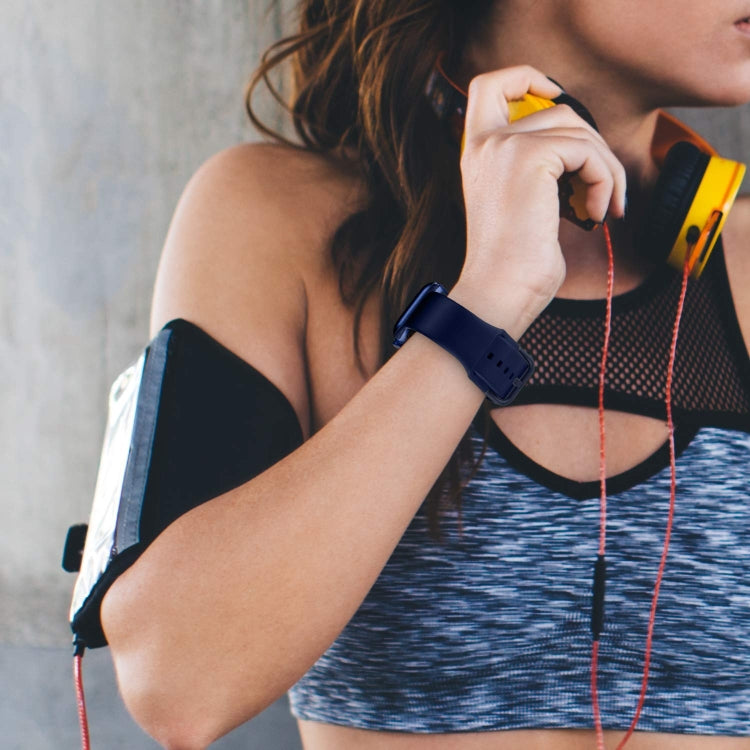 For Apple Watch SE 2022 44mm Pin Buckle Silicone Watch Band(Midnight Blue) by buy2fix