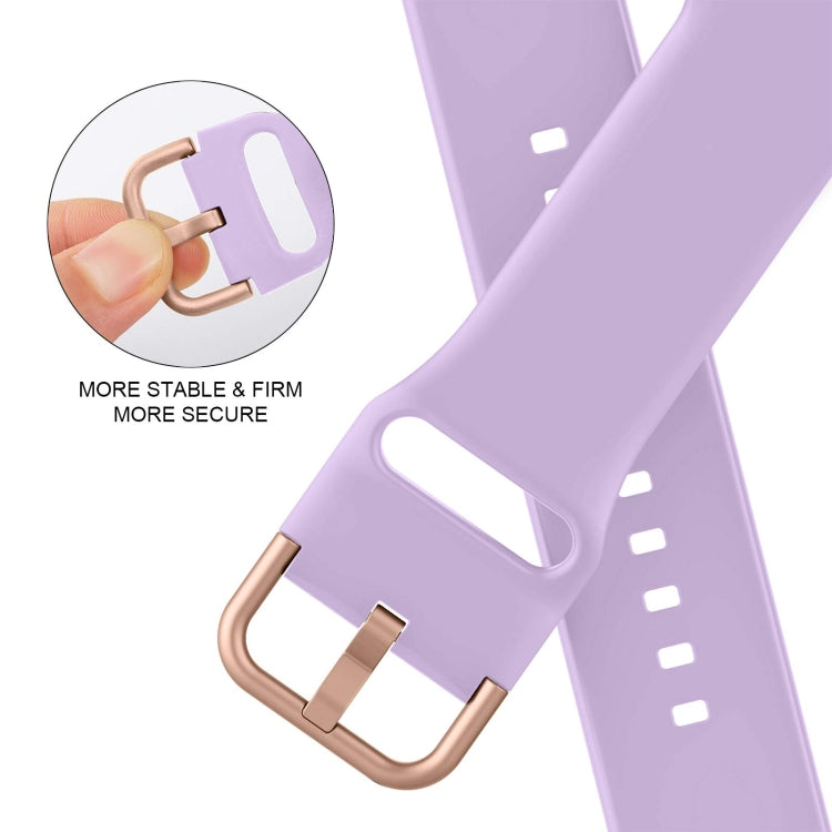 For Apple Watch SE 2022 44mm Pin Buckle Silicone Watch Band(Lavender) by buy2fix