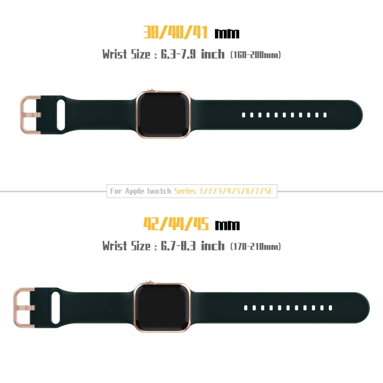 For Apple Watch Series 7 41mm Pin Buckle Silicone Watch Band(Dark Green) by buy2fix