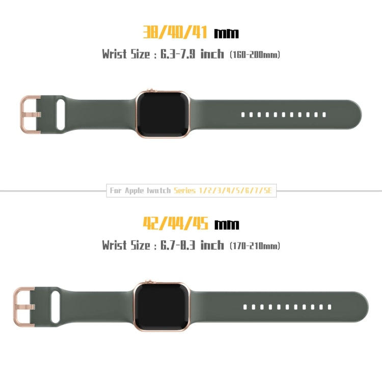 For Apple Watch Series 7 45mm Pin Buckle Silicone Watch Band(Olive) by buy2fix