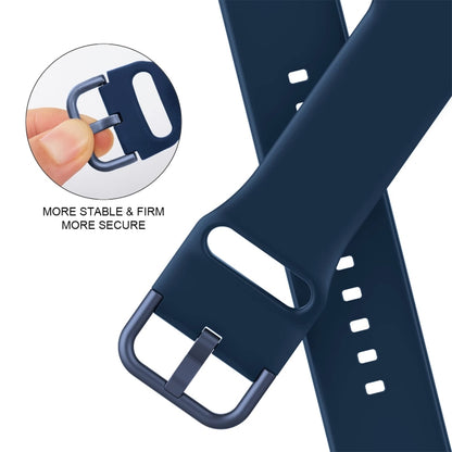For Apple Watch Series 7 45mm Pin Buckle Silicone Watch Band(Abyss Blue) by buy2fix