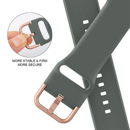 For Apple Watch SE 40mm Pin Buckle Silicone Watch Band(Olive) by buy2fix