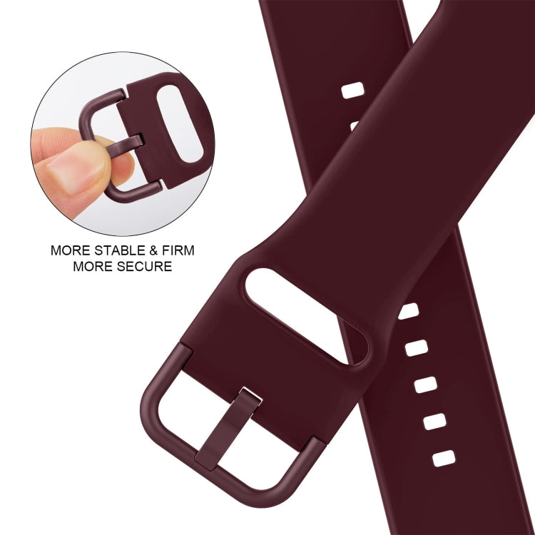 For Apple Watch SE 44mm Pin Buckle Silicone Watch Band(Wine Red) - Watch Bands by buy2fix | Online Shopping UK | buy2fix