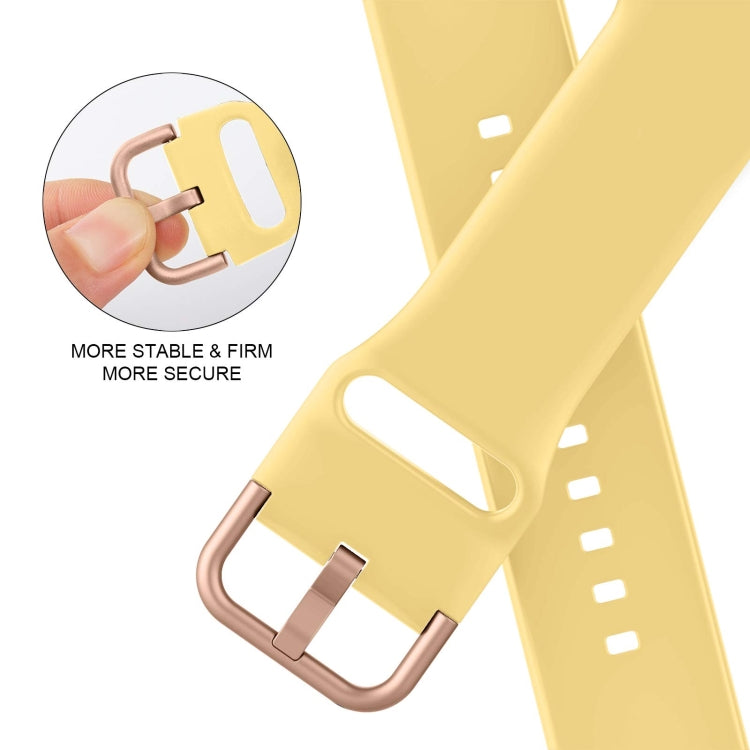 For Apple Watch Series 6 40mm Pin Buckle Silicone Watch Band(Yellow) - Watch Bands by buy2fix | Online Shopping UK | buy2fix