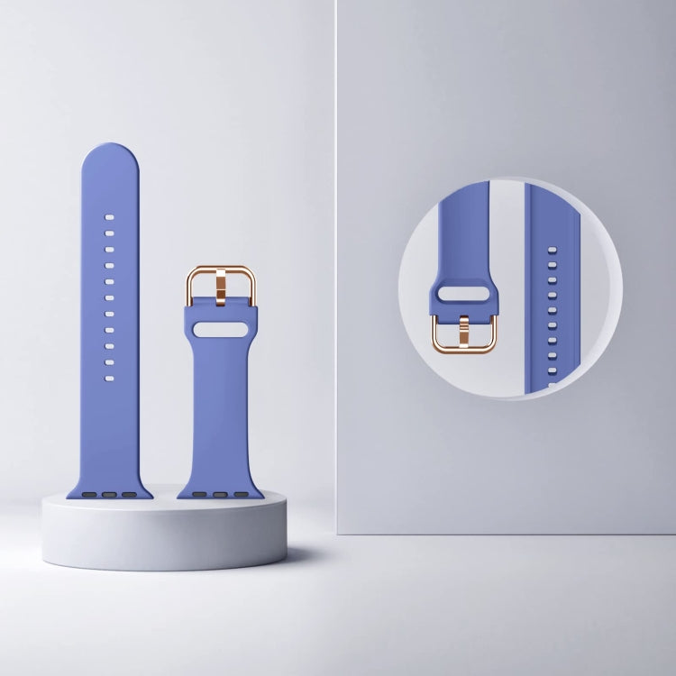 For Apple Watch Series 6 40mm Pin Buckle Silicone Watch Band(Cyan Blue) by buy2fix