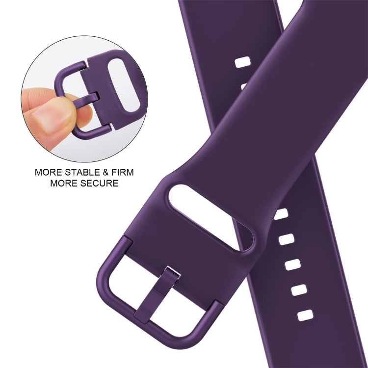 For Apple Watch Series 5 44mm Pin Buckle Silicone Watch Band(Dark Purple) by buy2fix