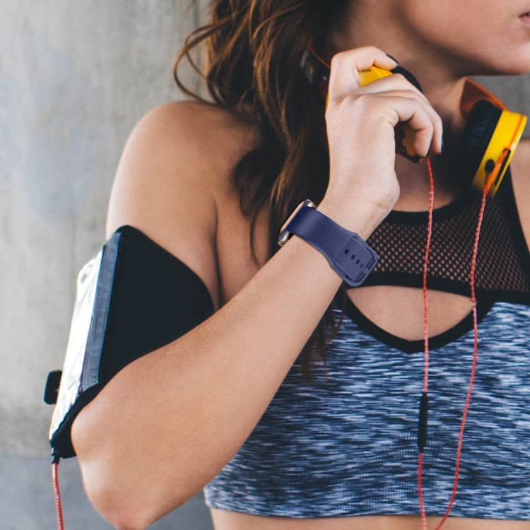 For Apple Watch Series 5 44mm Pin Buckle Silicone Watch Band(Violet Gray) by buy2fix