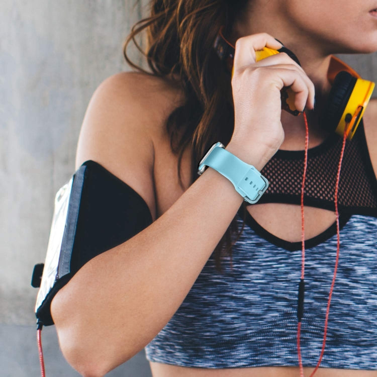 For Apple Watch Series 5 40mm Pin Buckle Silicone Watch Band(Light Blue) by buy2fix