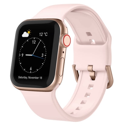 For Apple Watch Series 4 44mm Pin Buckle Silicone Watch Band(Pink Sand) by buy2fix