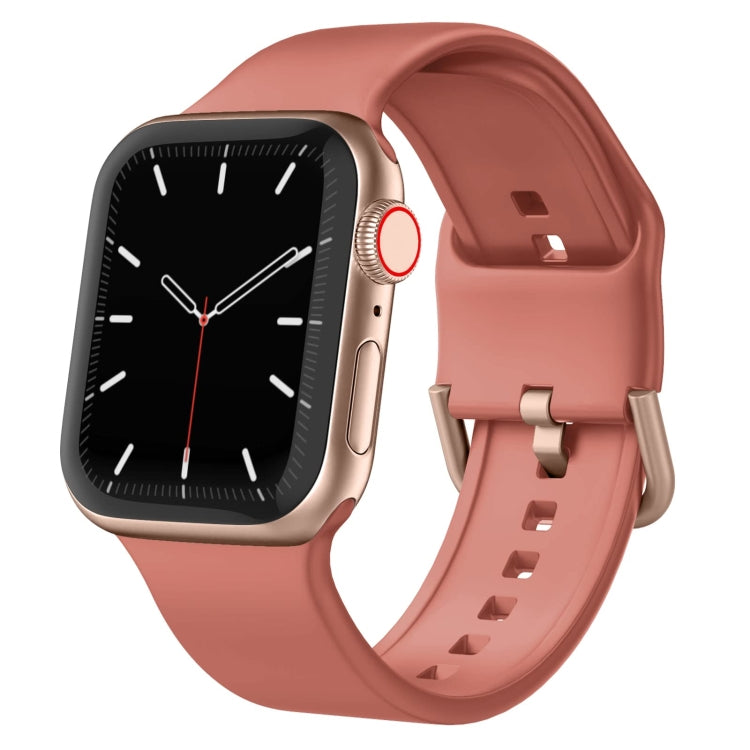 For Apple Watch Series 4 44mm Pin Buckle Silicone Watch Band(Coral) - Watch Bands by buy2fix | Online Shopping UK | buy2fix