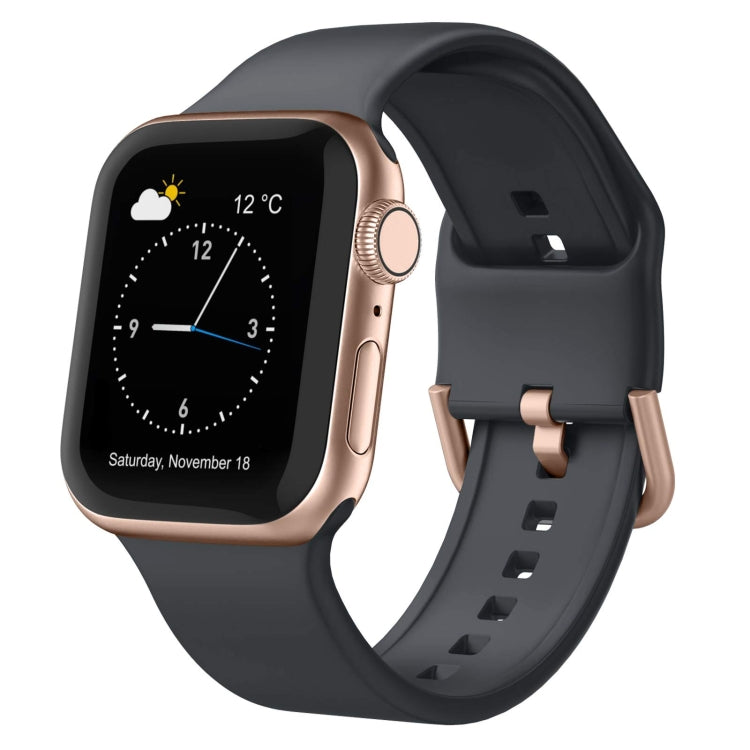 For Apple Watch Series 4 44mm Pin Buckle Silicone Watch Band(Dark Grey) by buy2fix