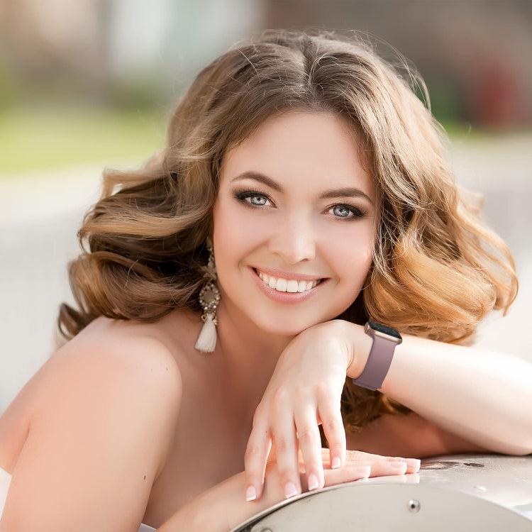 For Apple Watch Series 4 44mm Pin Buckle Silicone Watch Band(Smoked Purple) by buy2fix