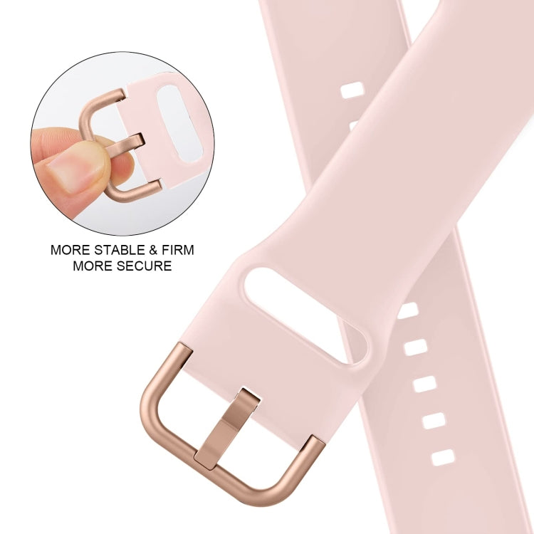For Apple Watch Series 4 40mm Pin Buckle Silicone Watch Band(Pink Sand) by buy2fix