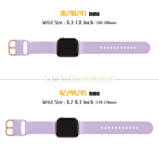For Apple Watch Series 3 38mm Pin Buckle Silicone Watch Band(Lavender) by buy2fix