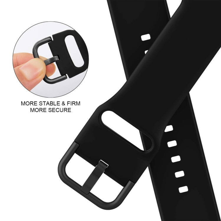 For Apple Watch Series 3 42mm Pin Buckle Silicone Watch Band(Black) - Watch Bands by buy2fix | Online Shopping UK | buy2fix