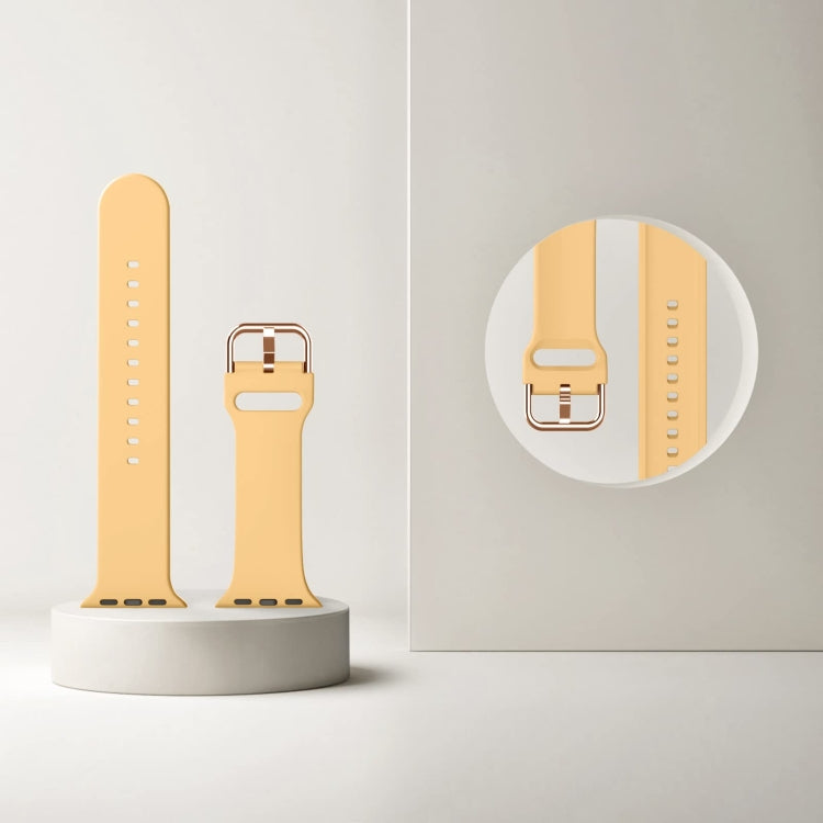 For Apple Watch Series 2 42mm Pin Buckle Silicone Watch Band(Light Orange) by buy2fix