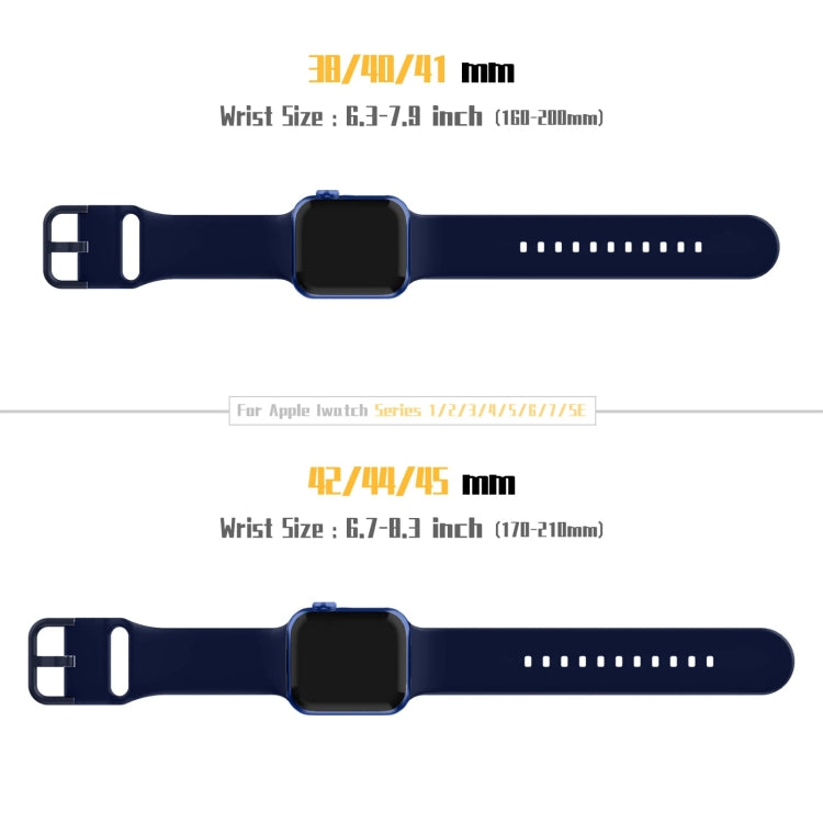 For Apple Watch Series 2 38mm Pin Buckle Silicone Watch Band(Midnight Blue) - Watch Bands by buy2fix | Online Shopping UK | buy2fix