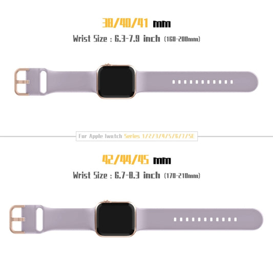 For Apple Watch 38mm Pin Buckle Silicone Watch Band(Baby Purple) by buy2fix